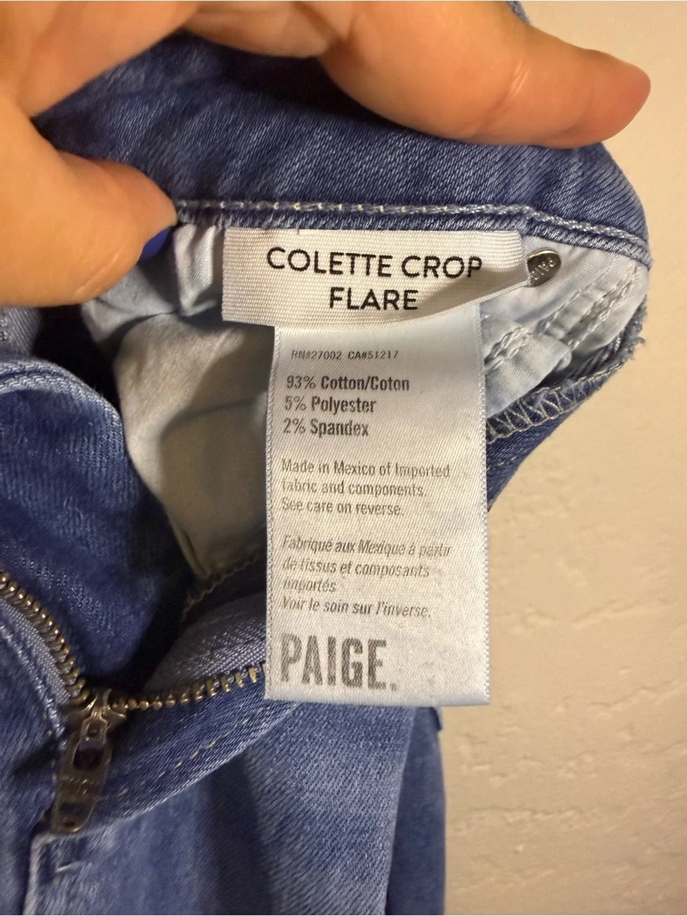 PAIGE Collette Crop Flare Jeans in Light-to-Mid Blue